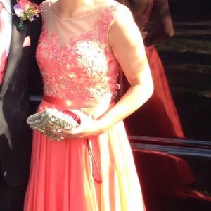 Coral Sherri hill prom dress
